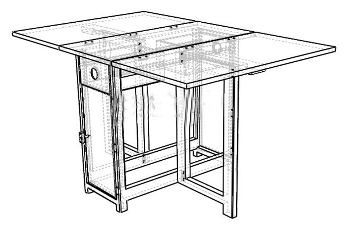 實木折疊餐桌設計圖紙